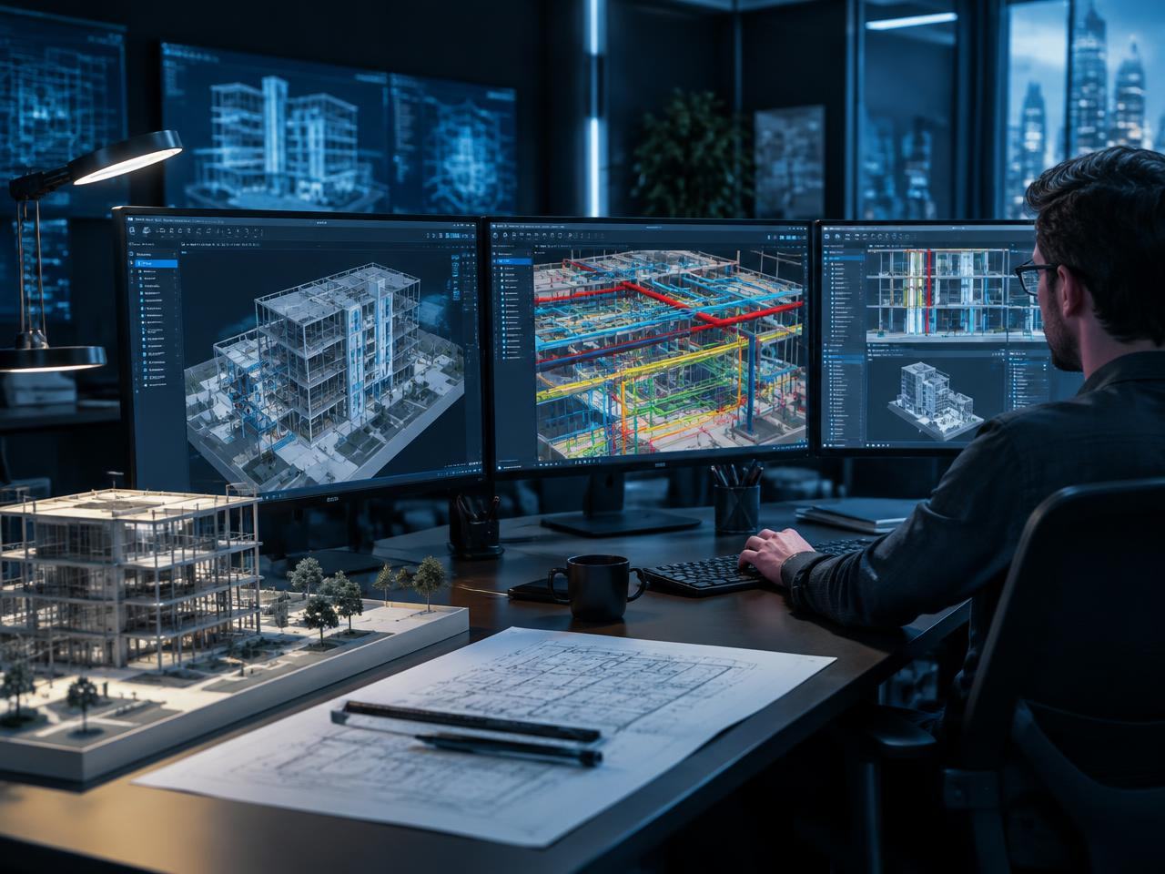 Coordinated architectural, structural and MEP building model
